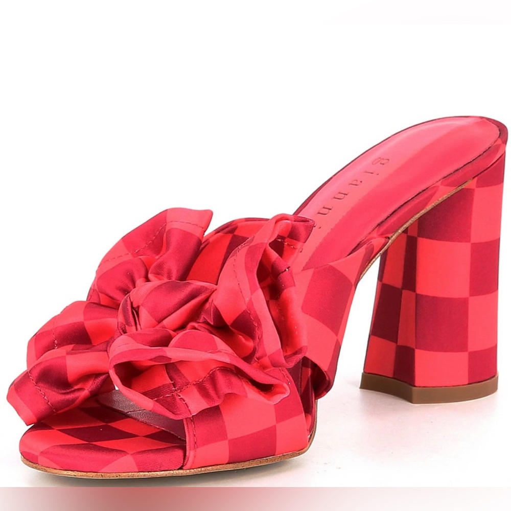 💗❤️NEW Keily Checkered Bow Detail Block Heel Dress Sandals❤️💗